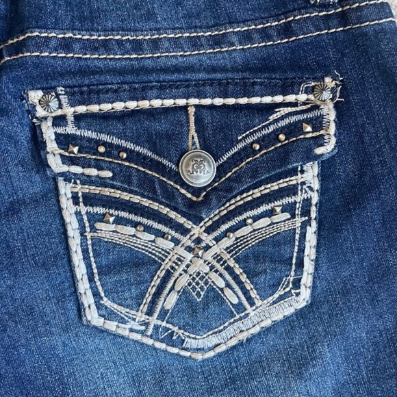 Vintage Rockin Denim Jean Y2K Capri Pants Size 8 - Picture 6 of 9